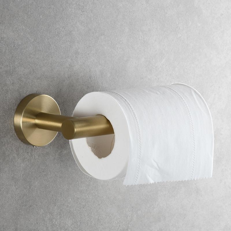 Brushed Gold 304 Stainless Steel Bathroom Paper Towel Holder Wall Mounted Toilet Roll Holder Toilet Paper Holder Tissue Box