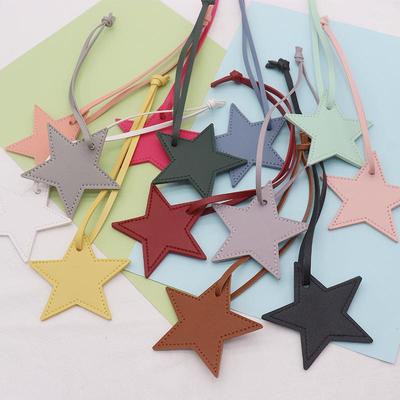 Double-Sided Pentagram Leather Keychain Pendant In 13 Colors