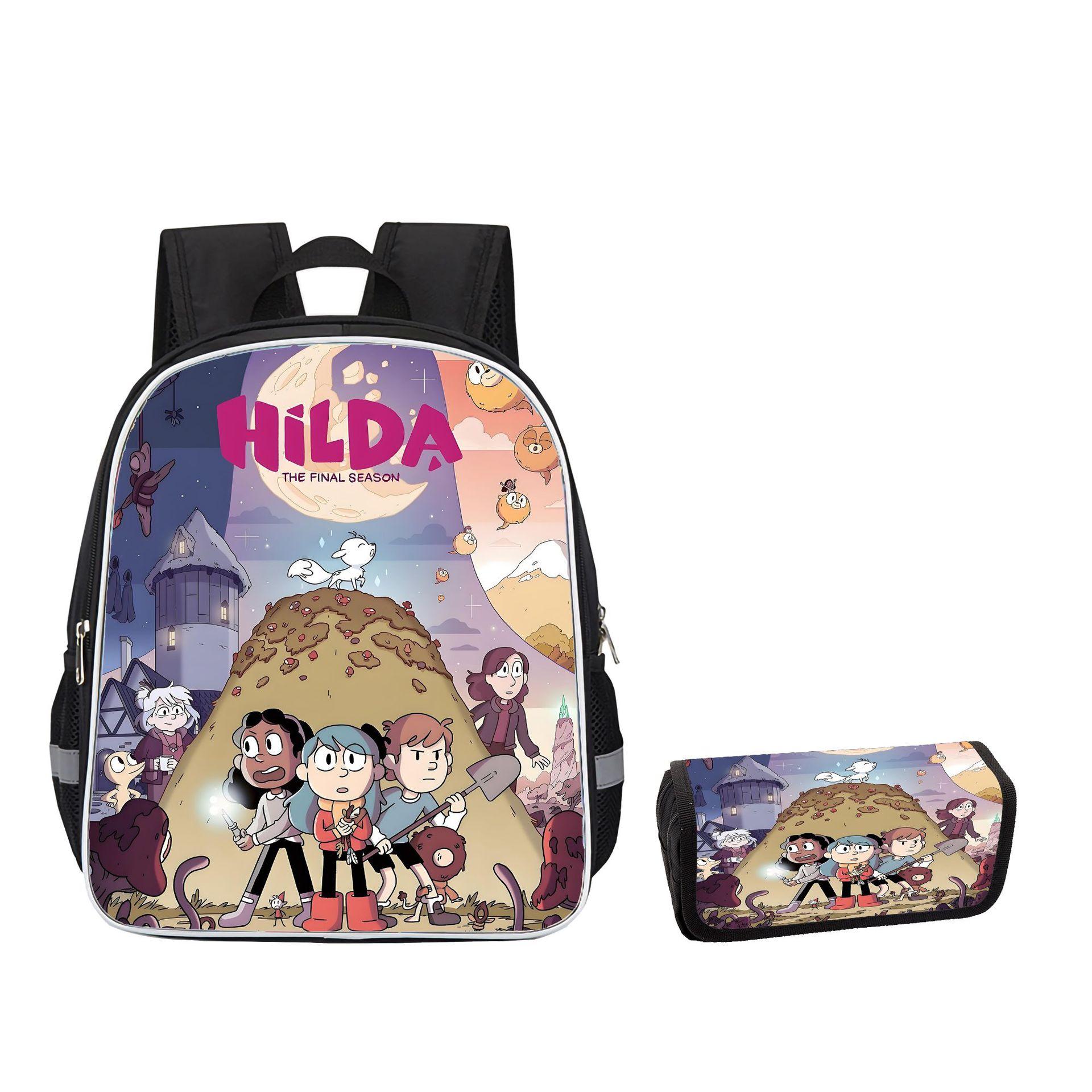 Hilda Ilda Seasons Student Supplies Stationery Case Large Capacity Zipper Storage Pencil Case Backpack