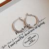 Fashion geometric round earrings French simple metal plain earrings temperament advanced sense light luxury earrings women