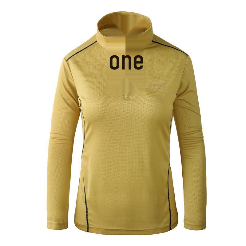 

Женская быстросохнущая футболка с длинным рукавом для походов Shishi - Влагоотводящая одежда для альпинизма 4XL (155-170 lbs) жёлтый/имбирный