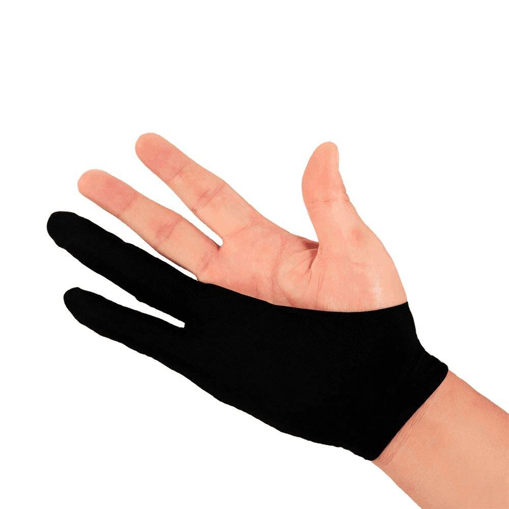 Größe für Stifttabletts und AC08 XP-Pen Handschuhe, L, Zwei-Finger, Schmutzabweisendes Lycra, Beidhändig, Tracers,