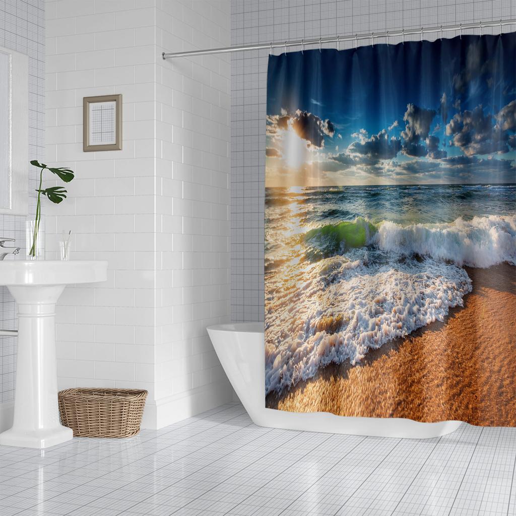 JINRUN Bathroom Thickened Waterproof Curtain Mildew Proof Shower Curtain Shower Partition Curtain Shower Curtain Bathroom Curtain Free Perforation