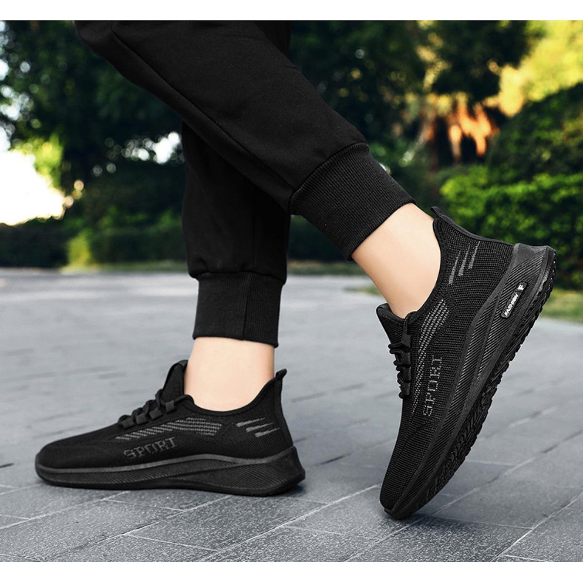 Спортивные мужские туфли дышащие повседневные туфли весна и осень новые плетеные туфли — фото 14