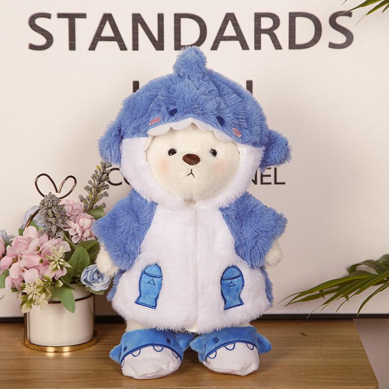 For 30Cm Lena Little Bear Bathrobe Replacement Dress Mink Fur Bear Hat Shark Clothes Cute Plush Doll Dress Up Clothes