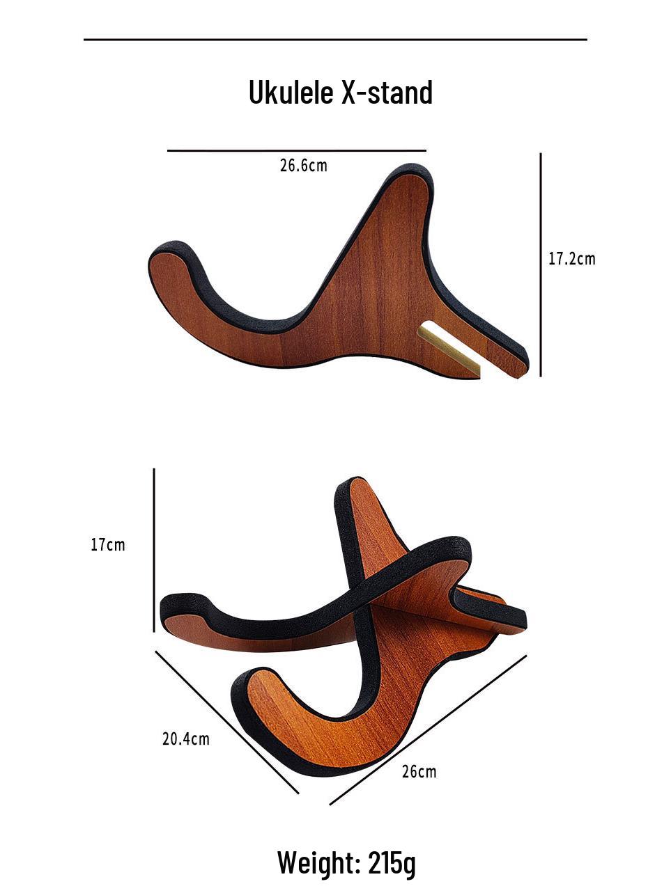 Portable No-Drill Foldable Wooden Stand for Guitar and Ukulele