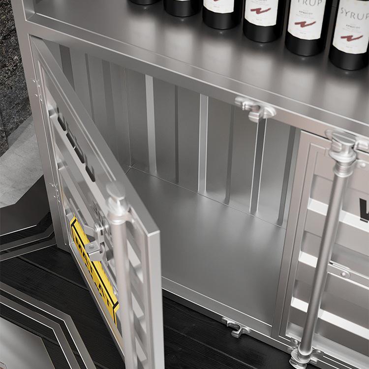 Wrought Iron Wine Display Cabinet for Restaurants and Bars