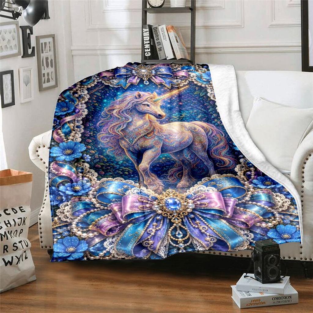 Magical Unicorn Fantasy Throw Soft Comfortable All Seasons Blanket Perfect Gift Couch Office Nap Outdoor Travel Blanket