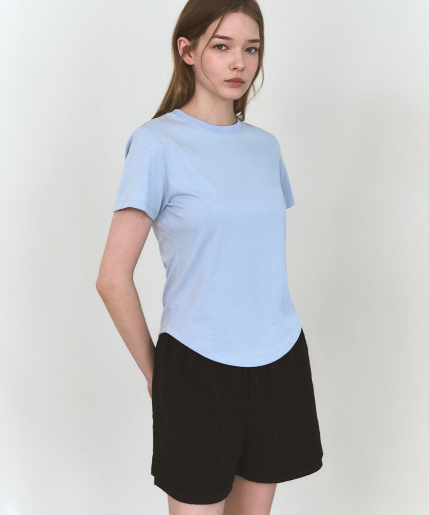 Deuloupisumeon Supima Silket Slim Short Sleeve T-Shirt [Sky Blue]