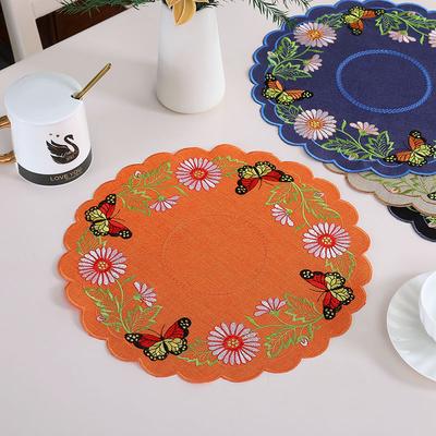 Geborduurde Stoffen Vlinder Plaat Eetonderzetter Retro Huis Hol Uit