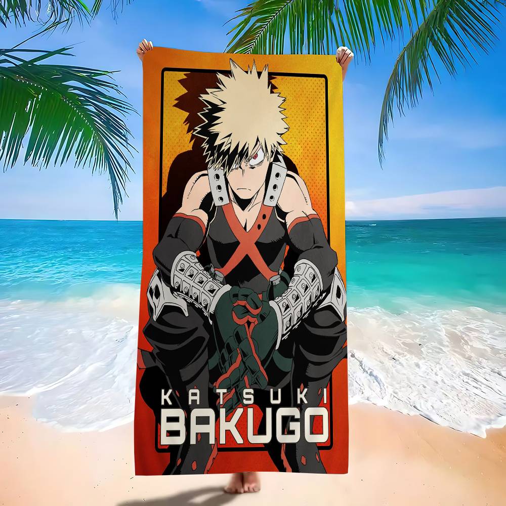 My H-Hero Academia B-Bakugo Katsuk Microfiber Beach Towel Absorbent Quick dry Soft Yoga Swimming Resort Mountain Climbing Towel