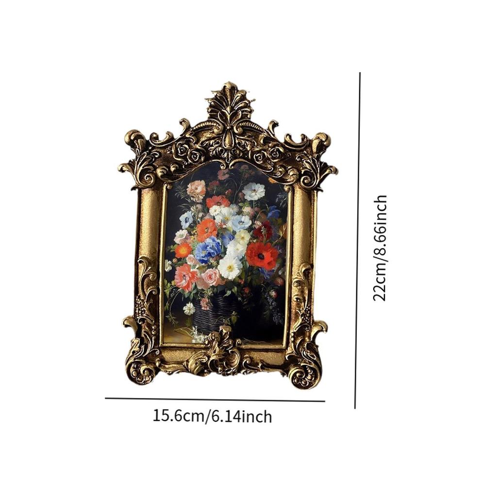 Ornate Picture Frame Tabletop Wall Hanging Ornament Antique Picture Frame for Photo Gallery Home Decor Wedding Bedroom Hallway