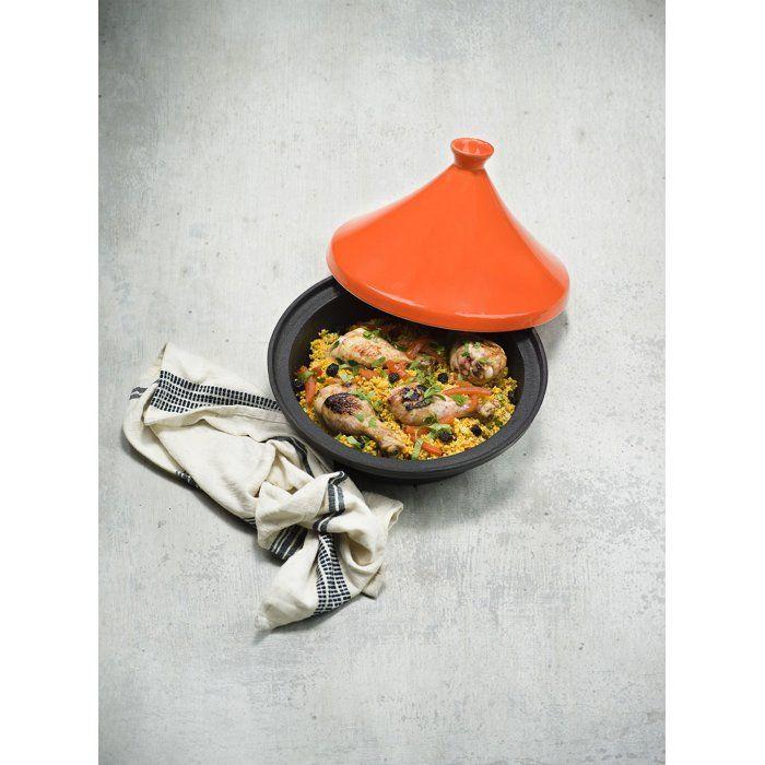 Tajine en fonte - COSY & TRENDY - Tous feux dont induction - Ø 30 cm - Orange / Noir