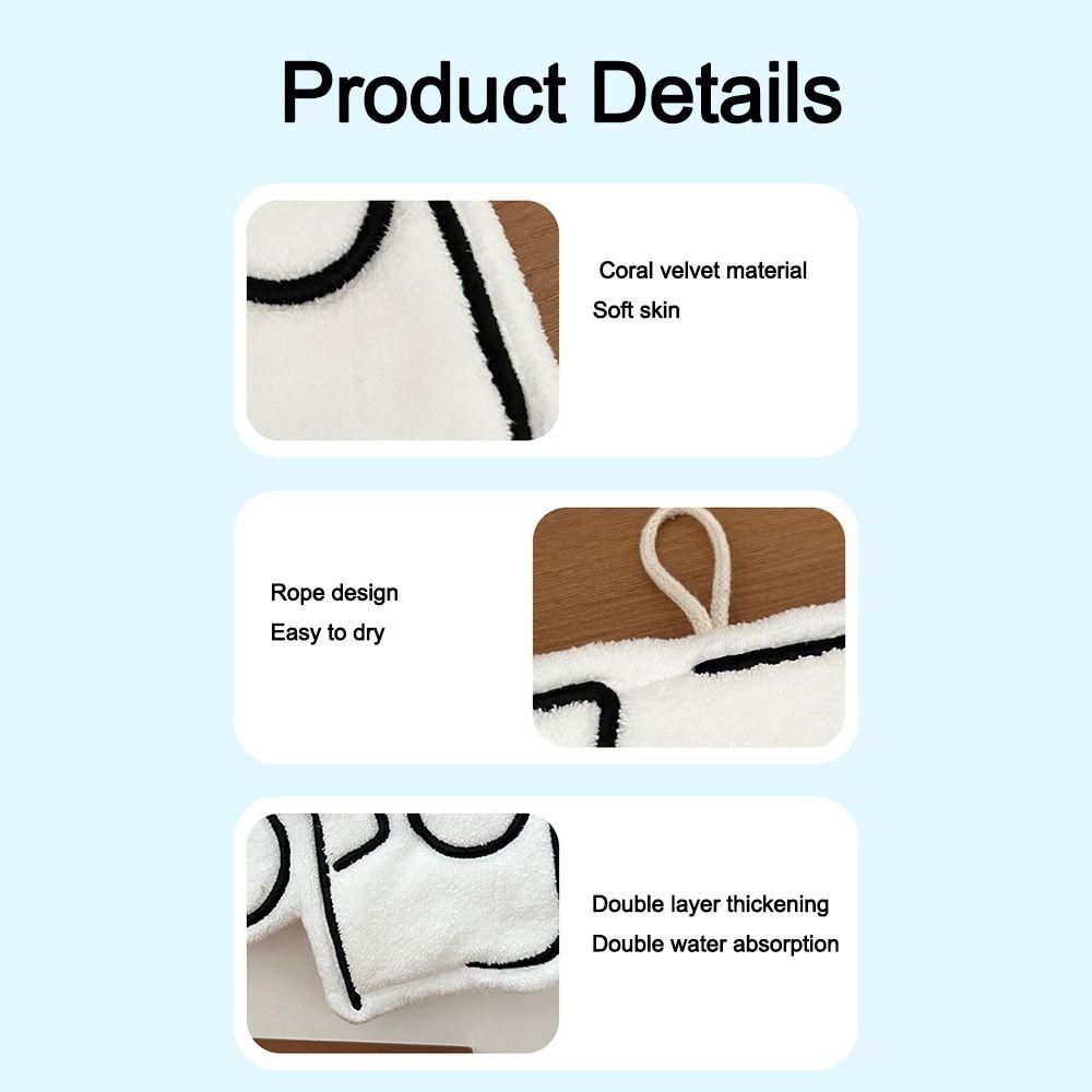 Cartoon Toilet Handkerchief Coral Fleece Washcloth Creative Bathroom Kerchief  for Kitchen&Bathroom