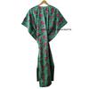Cotton Women Summer Hippie Sleepwear Floral Print Green Long Maxi Caftan Dress CKFTN-SCRN-FULL-BUYIT-085