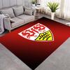 VfB Stuttgart Simple Gradient Club Crest Area Rug, Non Slip Floor Mat for Living Room Bedroom Soccer Fan Home Decor