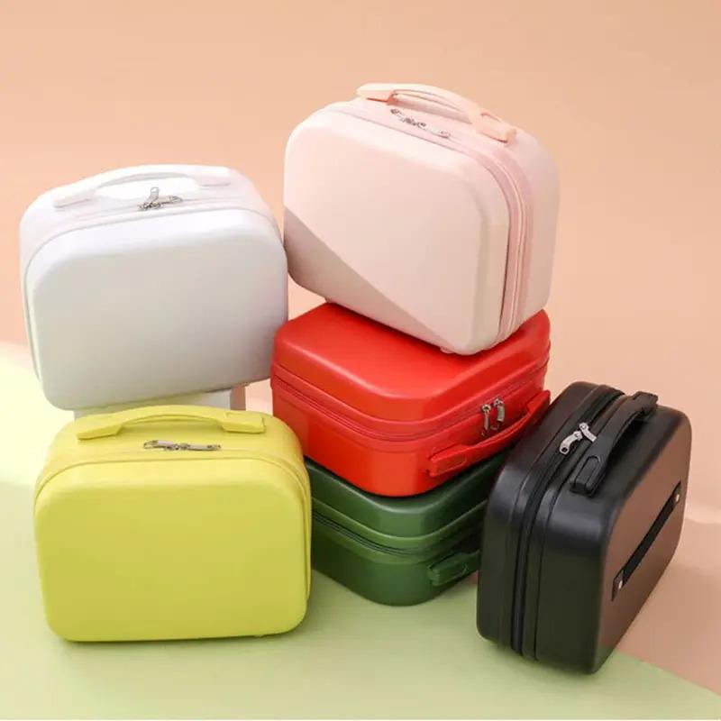14 inches mini women carry on suitcase short trip travel luggage make up travel bags