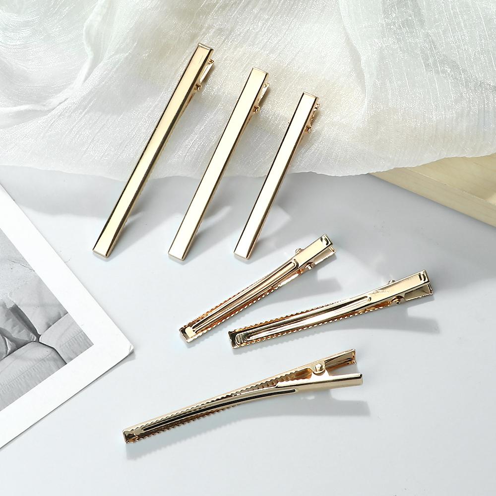 50PCS/Set 6/7/8cm Golden High Quality Hair Clips For DIY Jewelry Hair Styling Metal Tools Alligator Hairpin Headwear Accessories