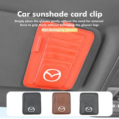 For Mazda Car Glasses Holder Hanger Minimalist Leather Sunglasses Clip 2 3 5 6 Axela Atenza Speed 6 CX3 CX4 CX5 CX7 CX8 CX9 MS SFGU1