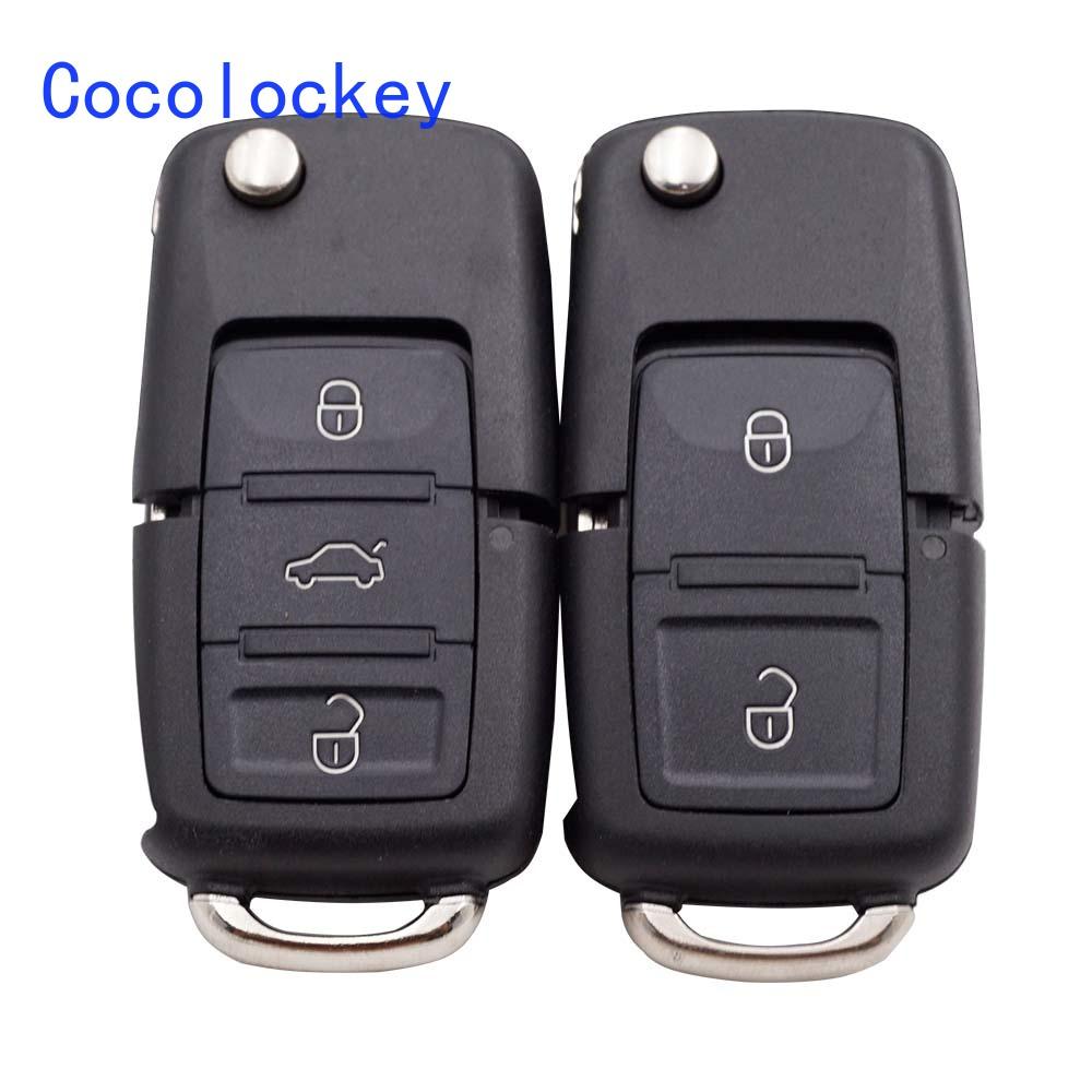Cocolockey 2/3/4 Button Remote Flip Folding Key Shell for Vw Golf Jetta Passat Bora Sharan Touran for Seat Leon Car Accessories