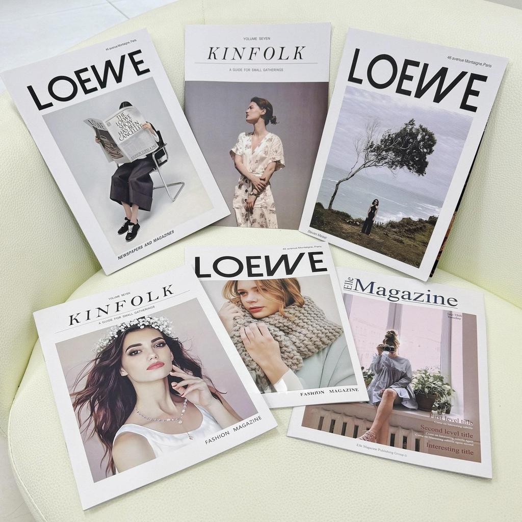 European & American Magazine Cover Props Set: Soft Background Decoration for Photography Featuring English Book Covers