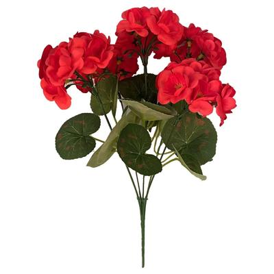 5-Head Design Artificial Geranium Flowers UV Resistant DIY Decoration Artificial Crabapple Blossom Silk Geraniums Flower