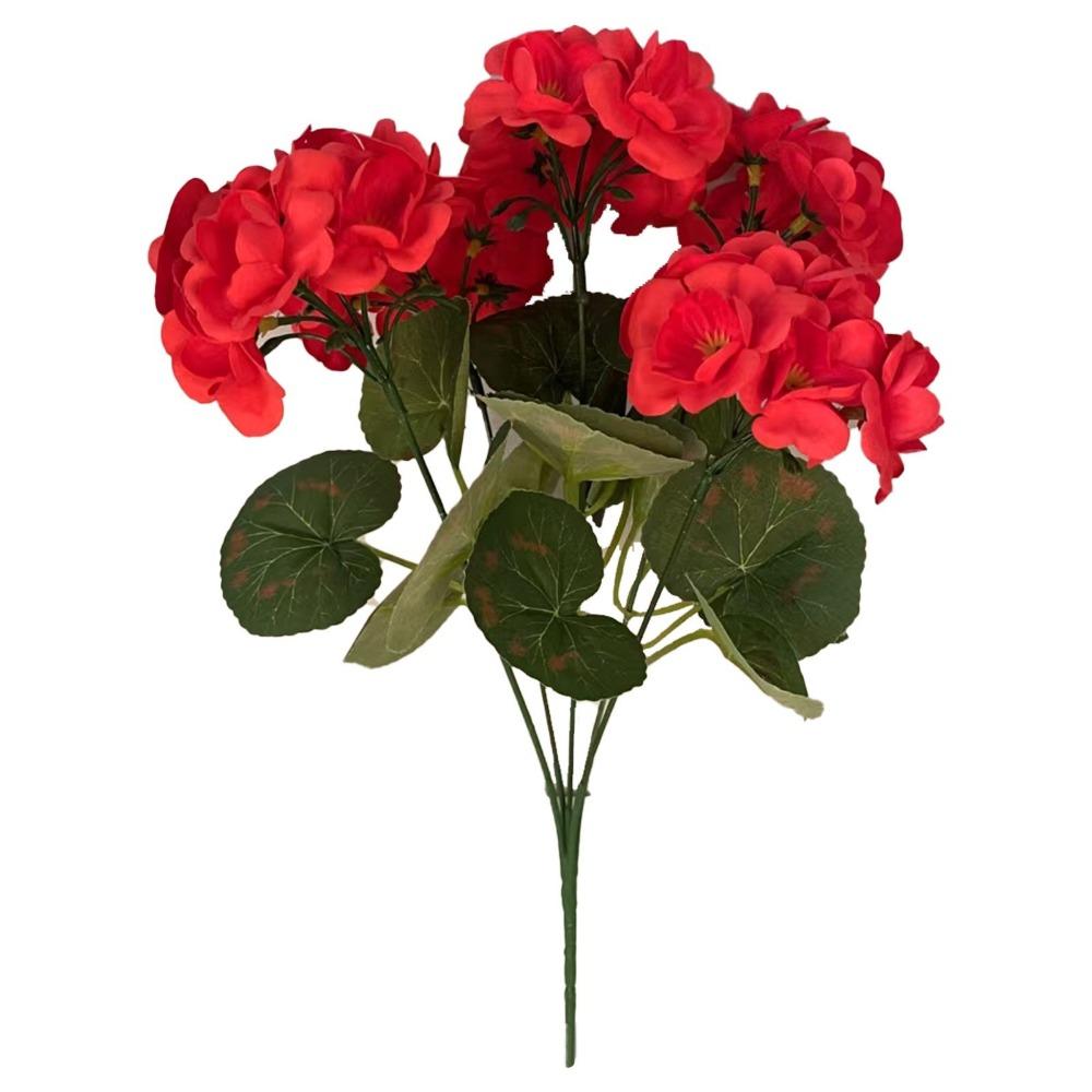 

5-Head Design Artificial Geranium Flowers UV Resistant DIY Decoration Artificial Crabapple Blossom Simulated Flower красный