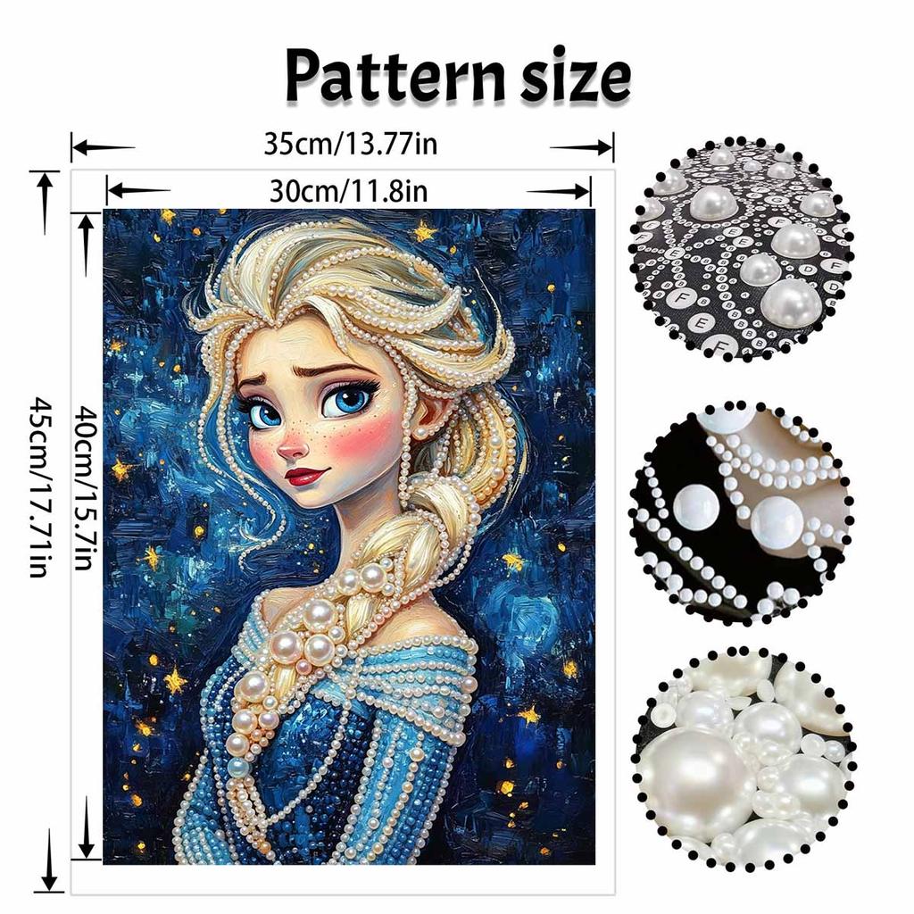 Disney Elsa Pearl Painting Handmade Diy Pearl Art Painting Simple Living Room Hanging Painting Decoration