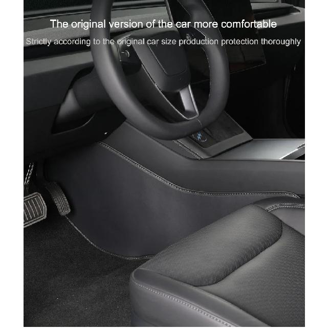 For Tesla Model 3 Highland Central Control Side Defense Kick Pad Nappa Leather Model Y 2023 Right Rudder Protective Foot Pad