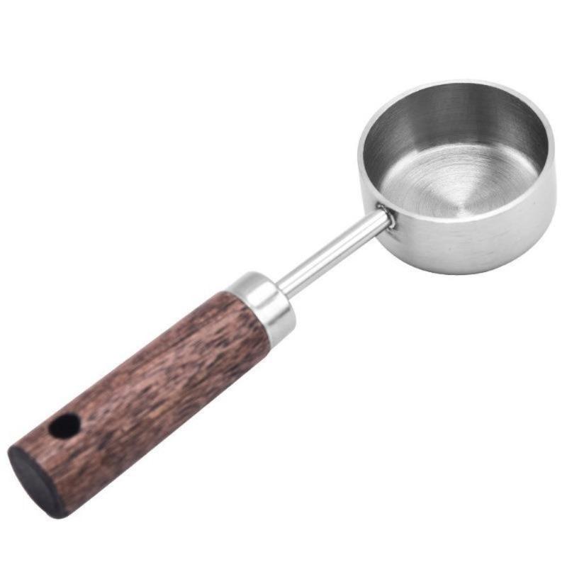 

1Pc 15ml Wooden Coffee Scoop Stainless Steel Long Handle Measuring Spoon for Coffee Tablespoon Kitchen Tool Cafe Decoration