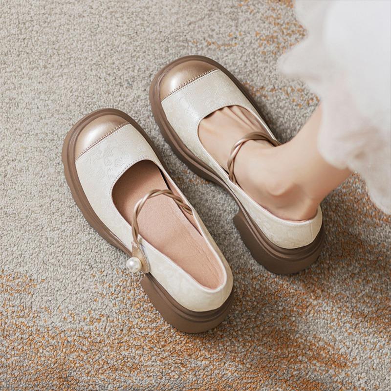 Summer Mary Jane Shoes Women's Platform Shallow Mouth High Heels Versatile National Style Skirt Single Shoes