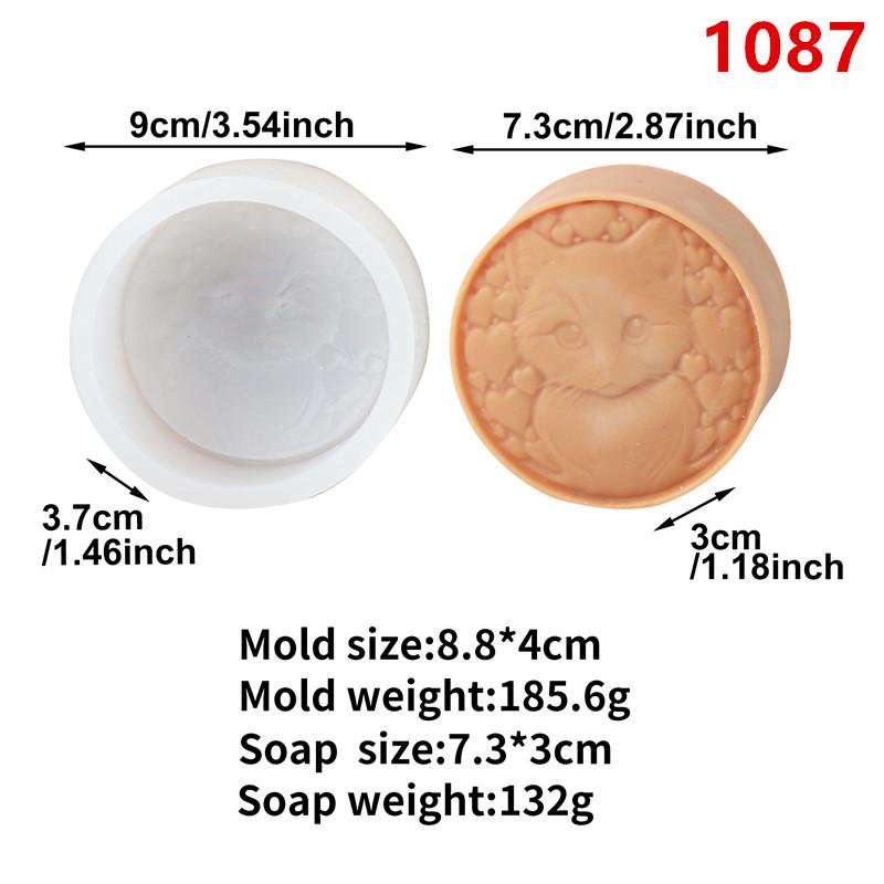 3D Roundness Embossed Love Cat Silicone Soap Mold DIY Cat Paw Candle Soap Mould Chocolate Cake Baking Tools Home Decor Gift