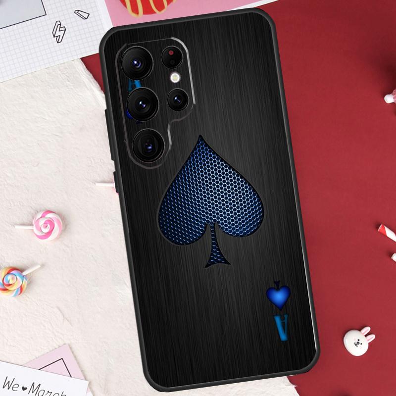 Ace of Spades Hülle für Samsung Galaxy S22, S23 Ultra, S8, S9, S10 Plus, Note 10, 20 Ultra, S21 FE, S20 FE