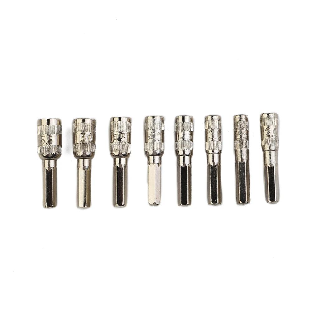Hand Tools Home Socket Hex Socket Driver Tool H4 Drill Bit Hex Nut Hex Shank Metric PH2.0/M2.5-5.5mm Silver Tone