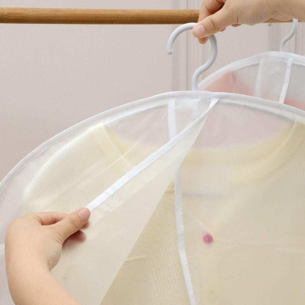 5Pcs Half-Body Design Clothes Dust Cover Moistureproof Reusable Hanging Suit Cover Dustproof Durable Transparent Closet Cover