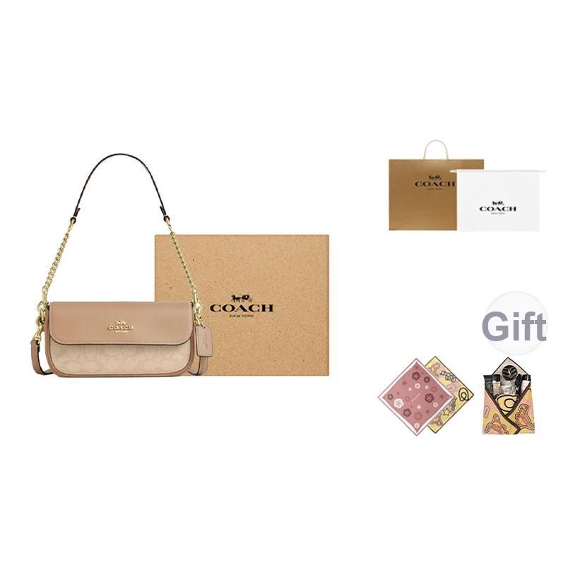 Coach Bolso de Hombro Hailey 20 Estampado Signature Lona Recubierta Y Cuero Mujer bolso de hombro Marrón Natural CAN94-IMLG6