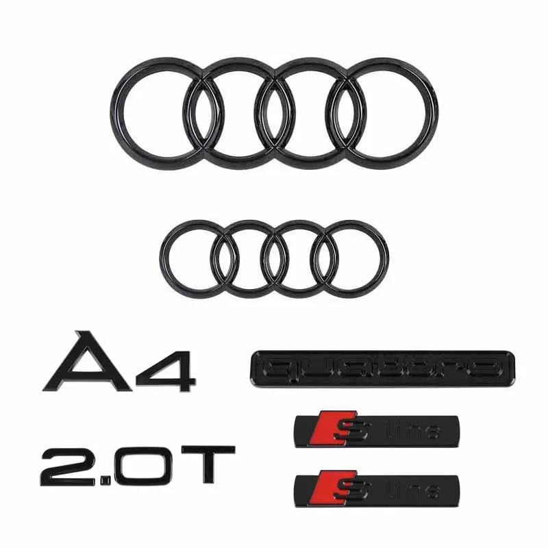 New Auto Accessories Suitable For 0cypd A4 2008-2017 Car Logo 4 Ring Front Grille Badge Rear Emblem Quattro Sline Sticker cypd0