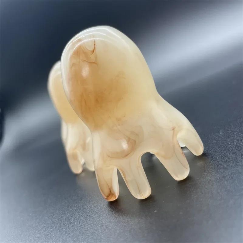 Żywica Ośmiornica Grzebień Masażer Głowy Meridiany Skrobanie Szczotka do Masażu Skóry Głowy Akupunktura SPA Gua Sha Narzędzie do Masażu Zdrowotnego