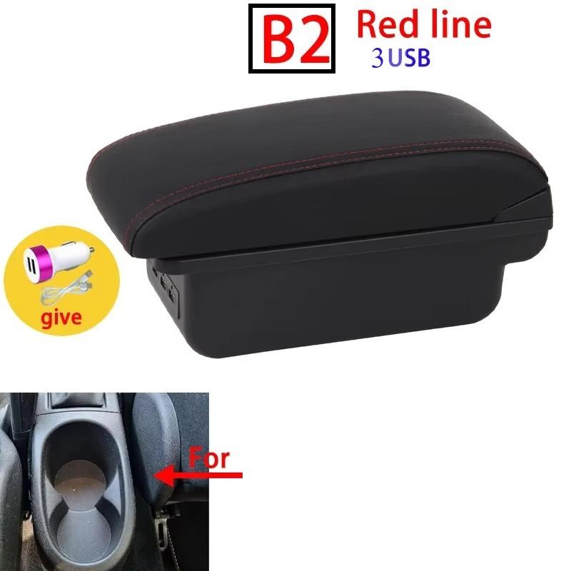 Pour Opel Corsa E Boîte Accoudoir Pour Corsa E Boîte de Rangement Intérieure Accoudoir en Cuir PU avec USB Accessoires de Voiture 2014 2015 2016-2019