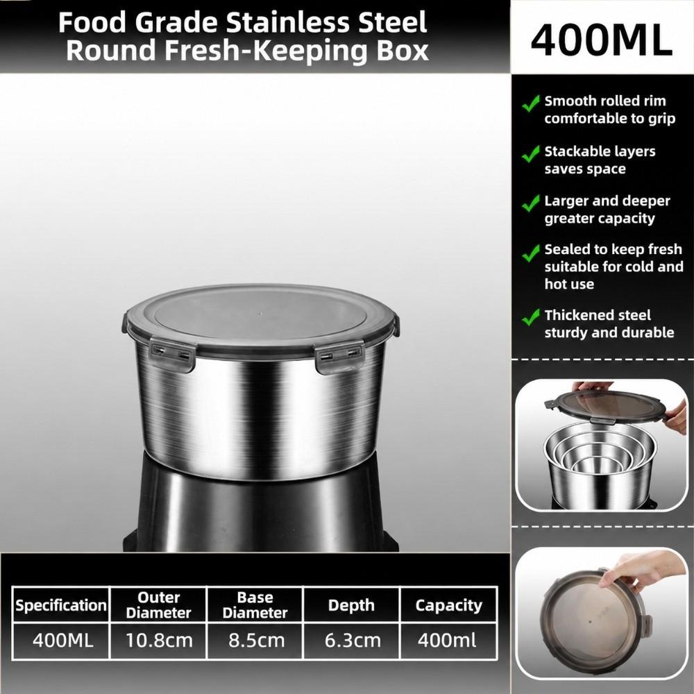 201 Stainless Steel Fresh Keeping Box with Lid Lunch Box  for Kitchen Refrigerator