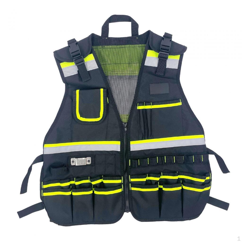 Electrician Tool Vest Pouch Organizer Lightweight Fitments Heavy Duty Storage Bag Holder Multi