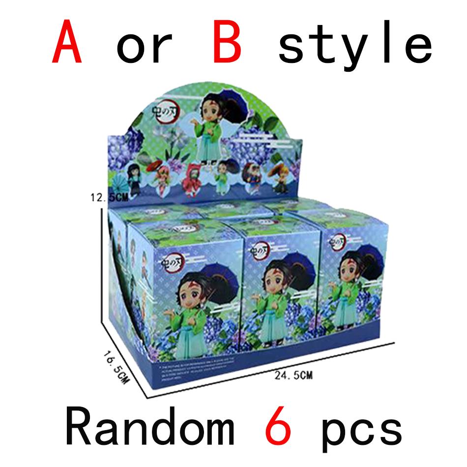 Anime Genuine Demon Slayer Action Figure Plum Rain Series Kochou Shinobu Tomioka Giyuu Kanroji Mitsuri Mystery Box Toy Gift