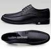 Men's Business Formal Leather Loafers - Breathable Cowhide, Large Size, Lace-up Driving Shoes.
