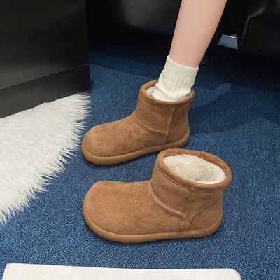Damskie buty śniegowe Ciepłe pluszowe wsuwane Solidne modne damskie botki Damskie zimowe wygodne buty Antypoślizgowe