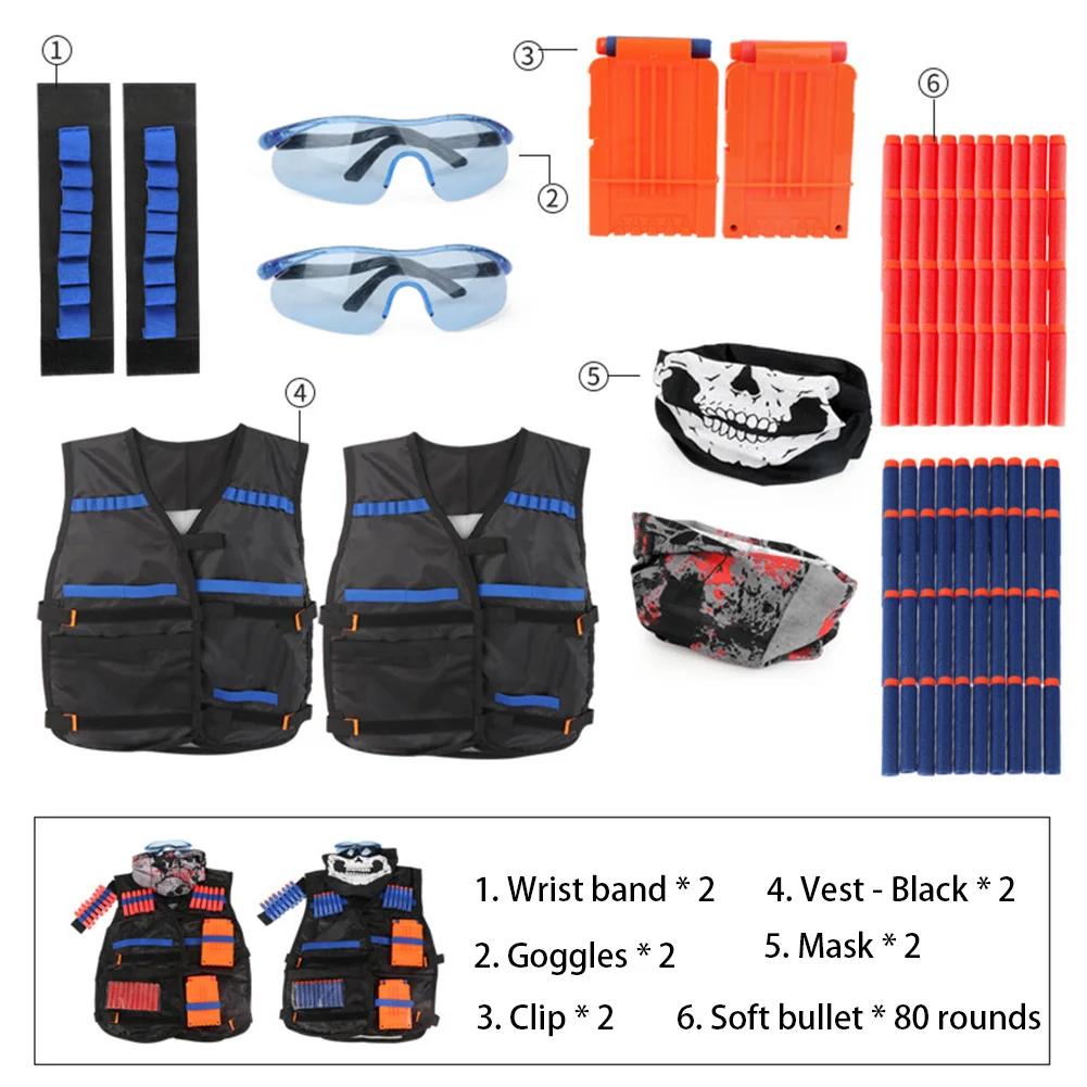 Soft Kids Vest Suit Kit for Nerf N-Strike Elite Series Outdoor Game Undershirt Holder Kit Magazine Accessories Toys
