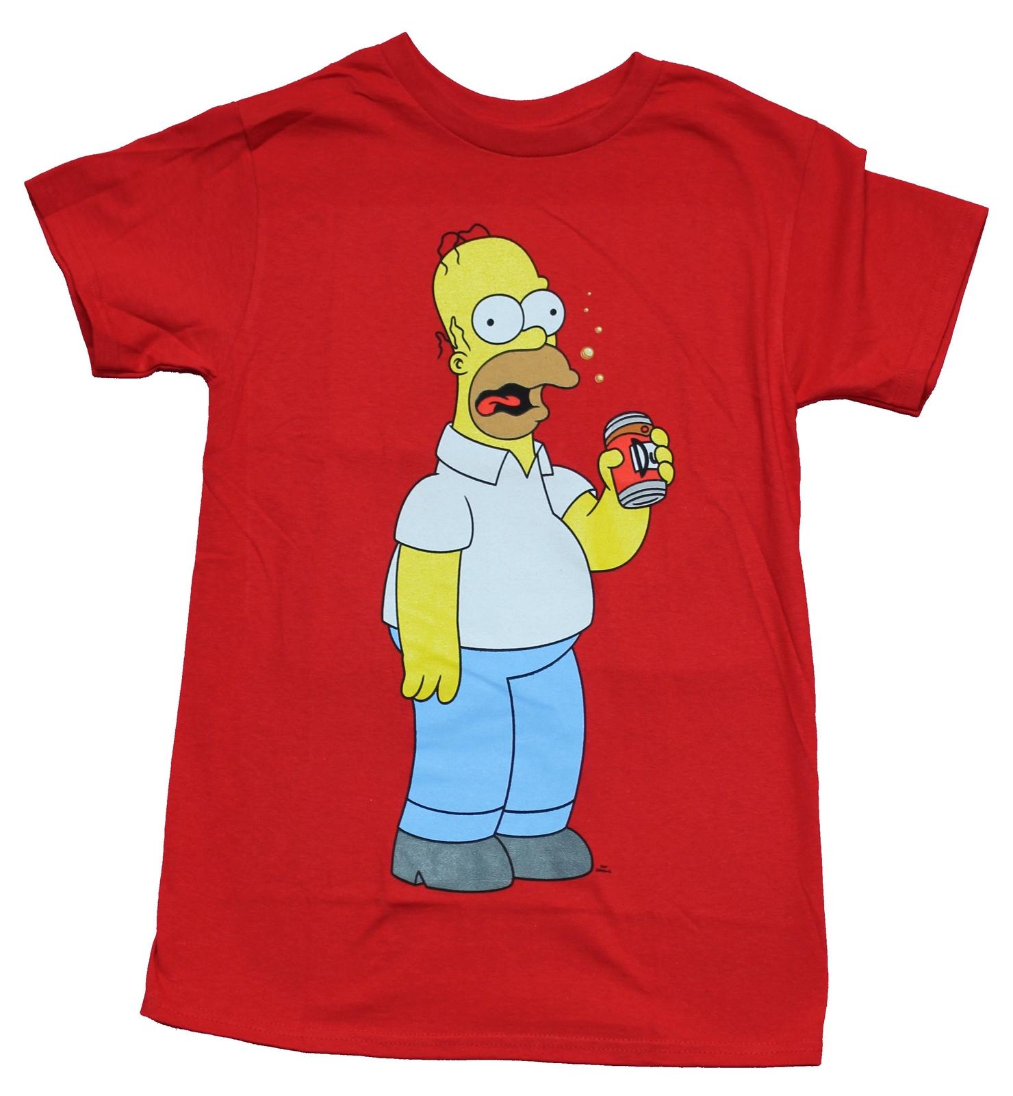 The Simpsons New Adult T-Shirt - Homer Duff Beer Burp & Logo XXXL
