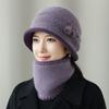 In winter the elderly mother hat female ear protector wool knitted hat old lady thermal cotton hat grandma fleece hat