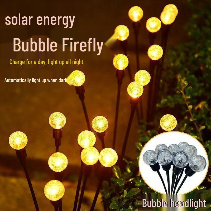Outdoor Solar Garden Bubble Ball String Lights - Crystal Ball Decoration for Lawn & Camping
