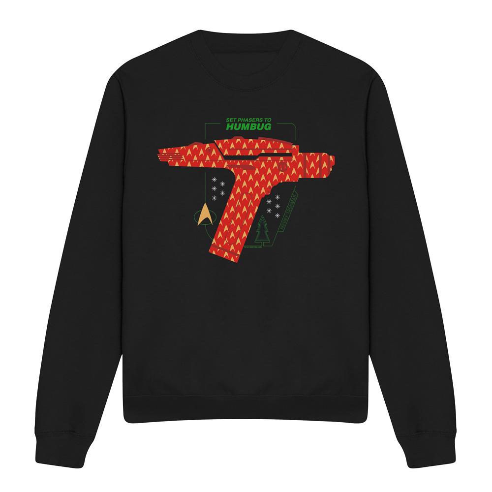 Star Trek: The Original Series Unisex Adult Phaser Set To Humbug Christmas Sweatshirt