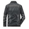 Herren-Jeansjacke, schwarz gewaschen, mit Nietenknopf-Revers, vielseitiges Modell